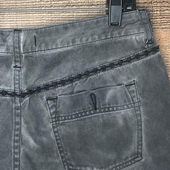 Free People Distressed Shorts Frayed Hem Gray Denim Black Trim Size 29 - Picture 7 of 10